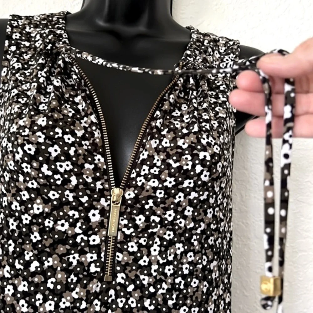 MICHAEL KORS Dress Knee length‎ XS Ditzy Floral Dark Slinky Stretchy Packable